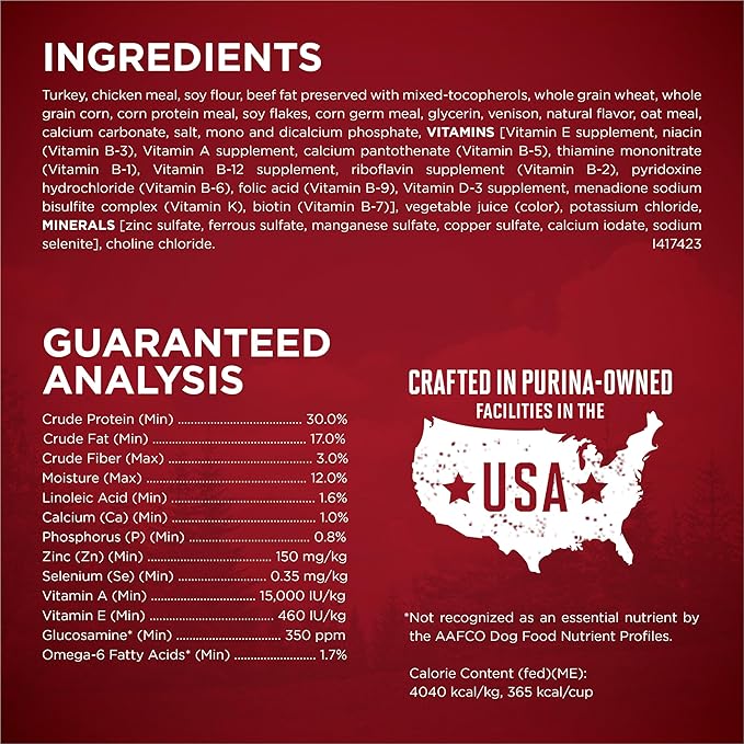 Purina ONE True Instinct With A Blend Of Real Turkey and Venison Dry Dog Food - 15 lb. Bag