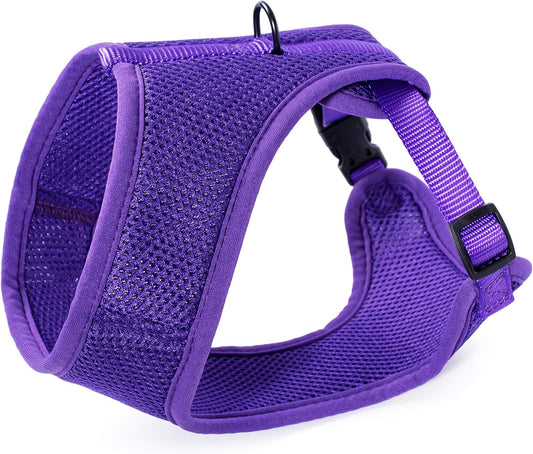 Mile High Life Step in Dog Harness for Small Dogs No Pull, Easy Get on Air Mesh Vest Harness, Adjustable Easy Closures Both Neck and Chest (Purple, M Chest 15.7"-23.2")