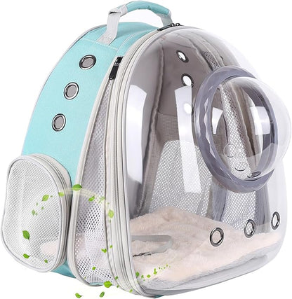 Large Cat Backpack Carrier, 20 Pounds Cat Carry Bookbag, Space Capsule Astronaut Clear Bubble Front Extension to Transport Small Puppy Bunny