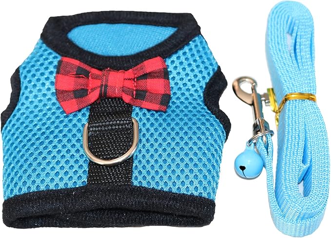 Rypet Guinea Pig Harness and Leash - Soft Mesh Small Animal Harness with Safe Bell, No Pull Comfort Padded Vest for Guinea Pigs, Ferret, Chinchilla and Similar Small Animals