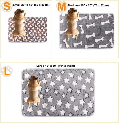 3 Pack Cat and Dog Blanket Soft & Warm Fleece Flanne Pet Blanket, Great Pet Throw Sleep Mat for Puppy Cats Small Medium & Large Dogs Cute Star/Love/Bone(Large 40" x 30")