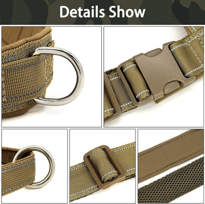 No Pull Dog Harness Brown for Small Medium Large Sized Dog, Reflective Escape Proof Adjustable Dog Harnesses with 2 Patch, M