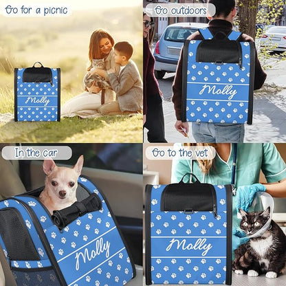 Cat Backpack Carrier-Customizable, Breathable Pet Carrier Backpack for Outdoor Travel/Vet Visits/Daily Use, Adjustable & Secure Design for Small Dogs and Cats Style7