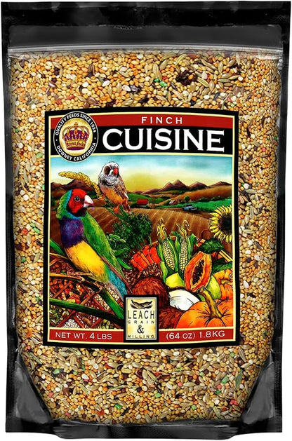 Finch Cuisine 4 Lbs, Finch Food, Nutrient-Rich Blend Bird Seed, Birdseed for Finches and Small Birds, Support Daily Energy, Growth & Healthy Balanced Diet, No Mess Bird Seed