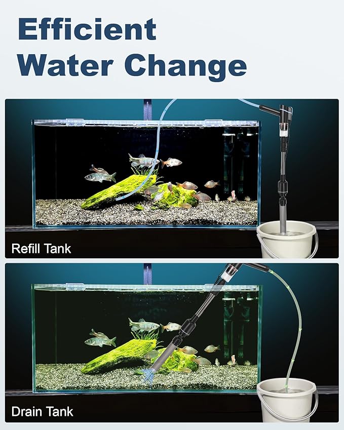 Gravel Vacuum for Aquarium Fish Tank Cleaner Siphon Pump Water Changer Sand Cleaner Aquarium Cleaning Tools Gravel Washer Water Filter