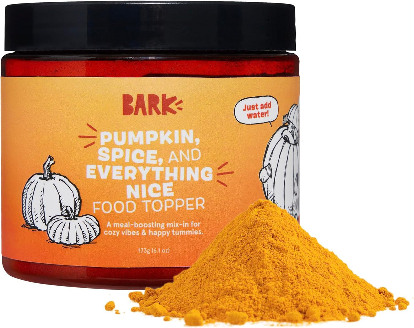 Barkbox Pumpkin Spice Digestive Food Topper Broth Powder, All Life Stages, Large & Small Breeds - 6.1oz