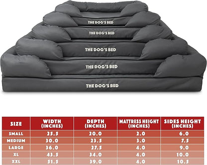 The Dog’s Bed Large Grey with Black Trim, Waterproof, Veterinary Grade Memory Foam, Pain Relief: Arthritis, Hip & Elbow Dysplasia, Post Surgery, Supportive, Washable Cover