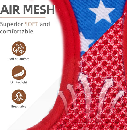 PUPTECK Adjustable Dog Harness Collar and Leash Set Step in No Pull Pet Harness for Small Medium Dogs Puppy and Cats Outdoor Walking Running, Soft Mesh Padded Reflective Vest Independence Harnesses