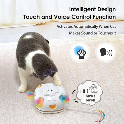 ORSDA 4 in 1 Interactive Cat Toys - Automatic Cat Toys for Indoor Cats & Kittens, 8 Holes Mice Whack-A-Mole, Hide and Seek Smart Motion with 5PCS DIY Replacement Refills