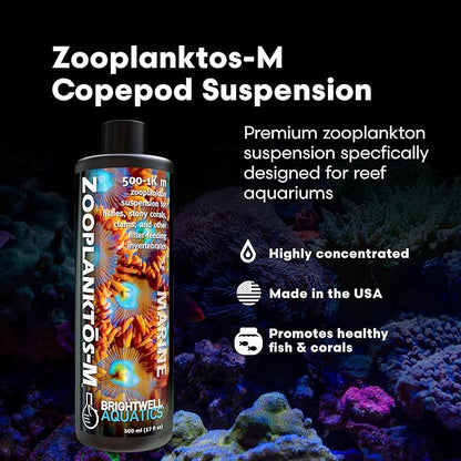Brightwell Aquatics Zooplanktos-M - Zooplankton Food Supplement for Marine and Reef Aquariums 250-ml