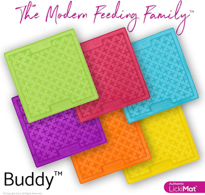 LickiMat Classic Buddy, Cat Slow Feeder Lick Mat, Boredom Anxiety Reducer; Perfect for Food, Treats, Yogurt, or Peanut Butter. Fun Alternative to a Slow Feed Cat Bowl or Dish, Turquoise