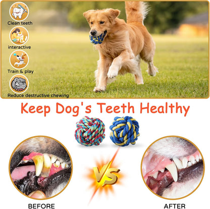 Aitmexcn Dog Rope Toys for Large and Medium Aggressive Chewers, 8 Pack Heavy Duty Dog Rope Toy for Large, Dental Cleaning Chew Toys, Tug Toy for Boredom, 100% Cotton Indestructible Pet Toy