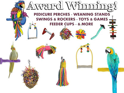 Sweet Feet and Beak Comfort Grip Safety Perch for Bird Cages - Pedicure Perch for Birds to Keep Nails and Beaks in Top Condition - Safe Easy to Install Bird Cage Accessories - X-Small 4.5"