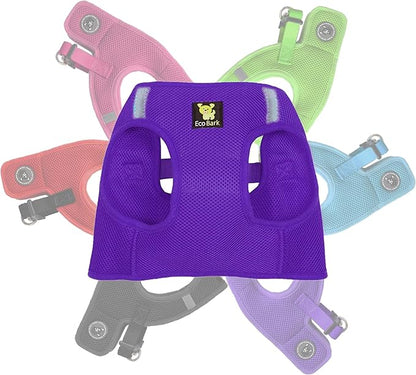 EcoBark Step in Dog Harness - Eco-Friendly Dog Harnesses for for Small & Medium Breed Dogs - Reflective and Adjustable Chest Body Halter Vest -Soft Luxurious Mesh (Purple, XL)