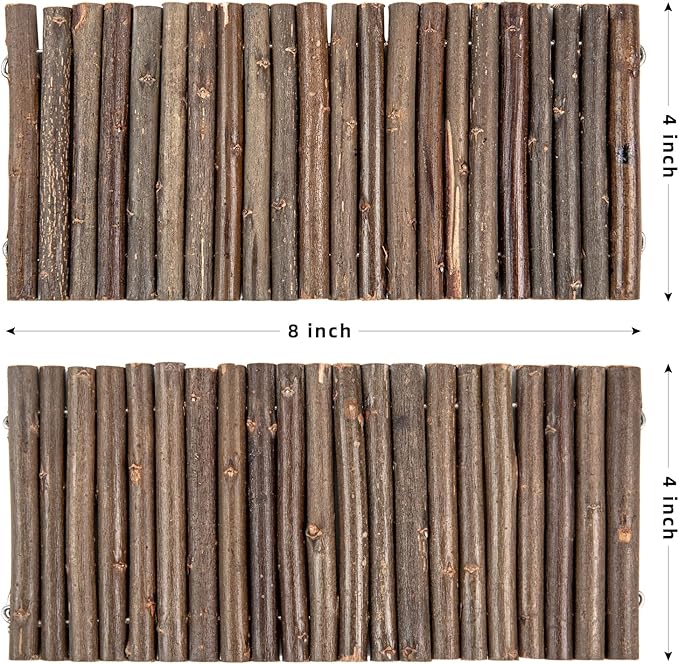 Sofier Hamster Toys 2 Pack Hamster Bridges Natural Wooden Hideout Tunnel Ladder Hamster Cage Accessories Chew Toys for Guinea Pig Rat Chinchilla¡­