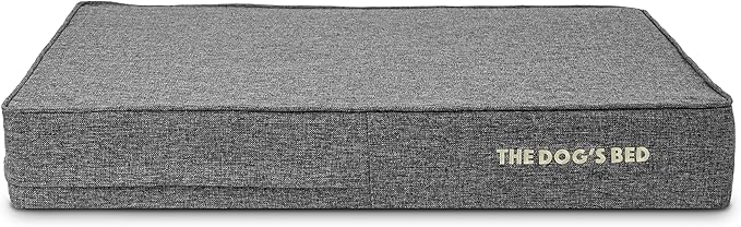 The Dog’s Bed Orthopedic Memory Foam Dog Bed, Large Grey Linen, Pain Relief for Arthritis, Hip & Elbow Dysplasia, Post Surgery, Lameness, Supportive, Calming, Waterproof Washable Cover