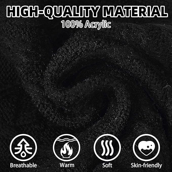 PUPTECK Winter Cat Sweater Coat - Soft Warm Cold Weather Clothes Knitwear for Kittens & Small Dogs Indoor Outdoor Wearing, Knitted Classic for Doggies Kitties Girls Boys, Black, S