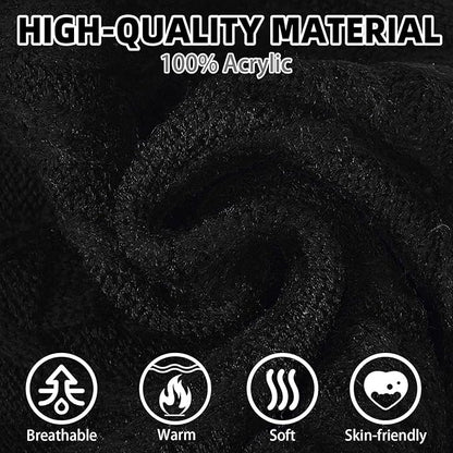 PUPTECK Winter Cat Sweater Coat - Soft Warm Cold Weather Clothes Knitwear for Kittens & Small Dogs Indoor Outdoor Wearing, Knitted Classic for Doggies Kitties Girls Boys, Black, S