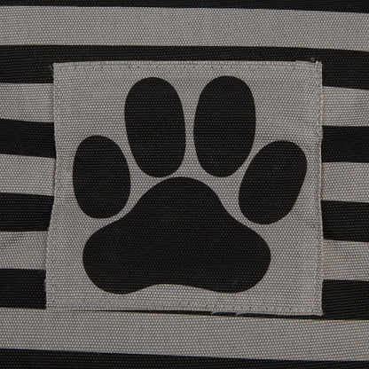 Bone Dry Pet Storage Collection Striped Paw Patch Bin, Black, Small Rectangle