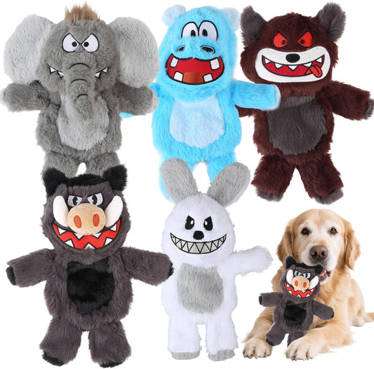Bzonsmart Dog Squeaky Toys.5 Pack Crinkle Value Bundle .Soft Non-Shedding Puppy Toys & Self-Play Teething Toy for Dogs, Cute Pet Supplies .Dog Toys for Chewers, Small, Medium & Large Dogs
