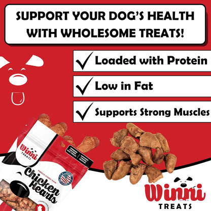 Freeze Dried Chicken Hearts for Dogs – Single Ingredient, High Protein, No Additives, Natural & Grain-Free Raw Dog Treats Natural – Ideal for Treats, Training & Rewarding – 3.75oz Bag