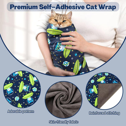 Paw Legend 21.7" Cat Wrap for Grooming Cat Wrap for Cutting Nails Cat Restraint for Nail Clipping Self Adhesive Blanket Restraint Cloth for Cats