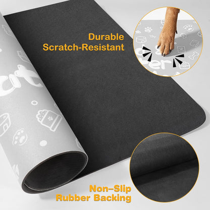 Pet Feeding Mat,Dog Cat Mat for Food and Water,Dog Bowl Waterproof Placemat with Rubber Backing,Absorbent Quick Dry Water Dispenser Mat for Pet（Light Gray 12"×18"）