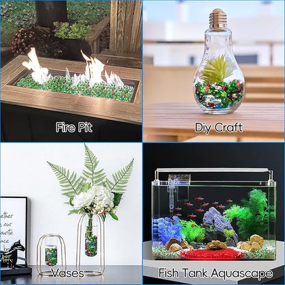 Meschett Colorful Glass Stones, 0.97 LB Fish Tank Gravel, Small Irregular Rainbow Aquarium Gravel for Aquarium Decorations and Turtle Tank, Sea Glass Beads Crystals for Fish Bowl, Vase Filler,Mixed