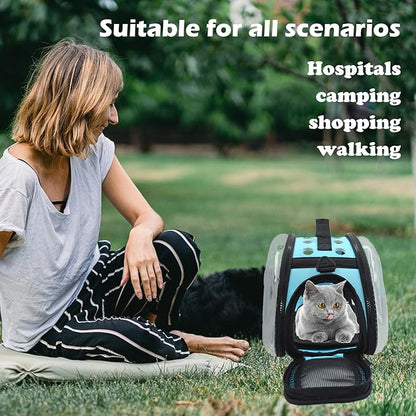 Carrier Bag for Guinea Pig,Portable Small Animal Carriers Pouch,Outgoing Rabbit Travel Carrying Case with 10PCS Disposable Underpads Breathable & Transparent for Hamster Bird Squirrel