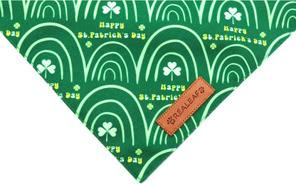 Realeaf St. Patrick's Day Dog Bandanas 2 Pack, Reversible Green Dog Scarf for Boy and Girl, Premium Durable Fabric, Holiday Bandana for Small and Medium Dogs Cats Pets (Small)