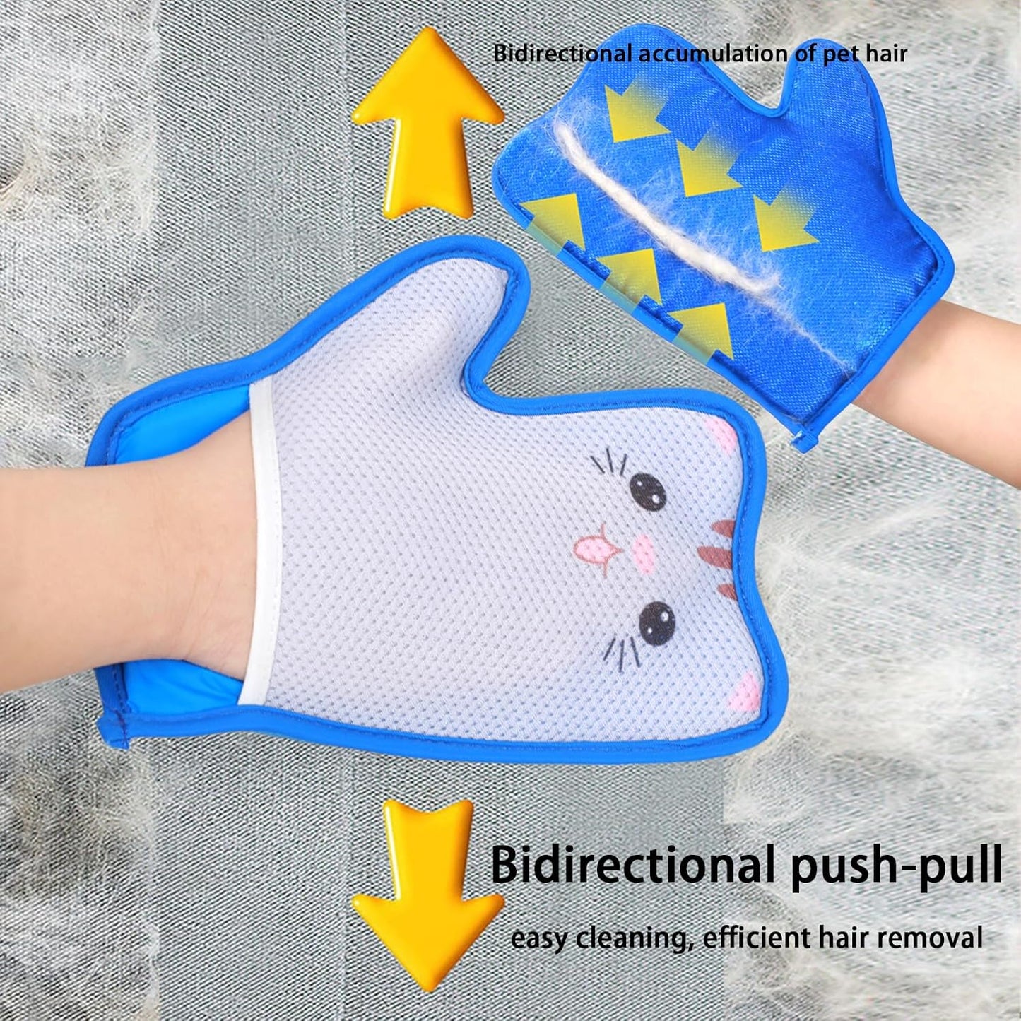 Pet Hair Removal Tool, Pet Hair Remover Glove, Dog Hair Remover, for Cats and Dogs,Cute,Washable Reusable,Cute Pet Hair Removal Tool for Furniture, Clothes, Couches, Bed, Carpet