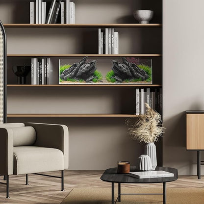 UNS Ultra Clear Rimless Tank - 11.8GAL | 45L - 35.43x7.87x9.84 | 90x20x25 CM, 6mm Glass Thickness, Leveling Mat Included - Low Iron, High Clarity Fish Tank w/ 45° Mitered Edge - [90B]