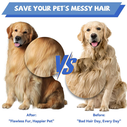 Grooming Pet Comb Rat Tail Dematting Cat and Dog Comb，Rounded Ends Design for Safe Tangle Removal, Hairstyling, Massage，Loose Hair Removal，Prevent Irritation，Fluffing Paws,Face,Tail,Remove Tear Stain