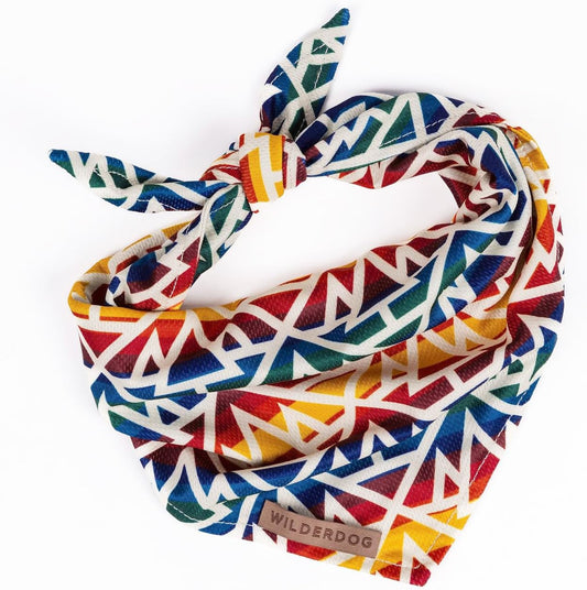 Wilderdog Dog Bandana with Lightweight Quick Drying Poly-Blend Mesh Material in Rainbow