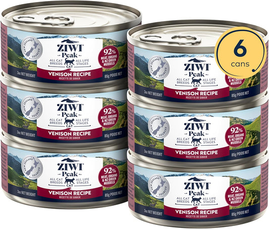 ZIWI Peak Wet Cat Food – All Natural, High Protein, Grain Free, Limited Ingredient, with Superfoods (Venison, Case of 6, 3oz Cans)