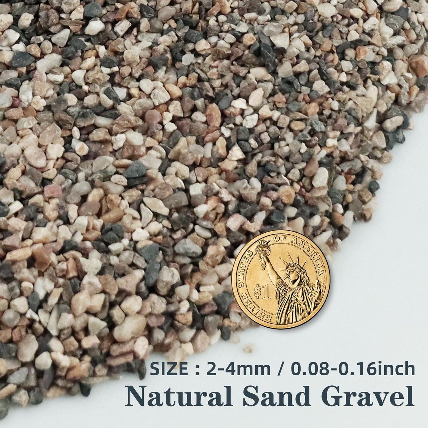 Silica Gravel, Multi-Purpose Mixed Silica Sand for Fire Pits, Aquariums, and Landscaping, 11LB Large