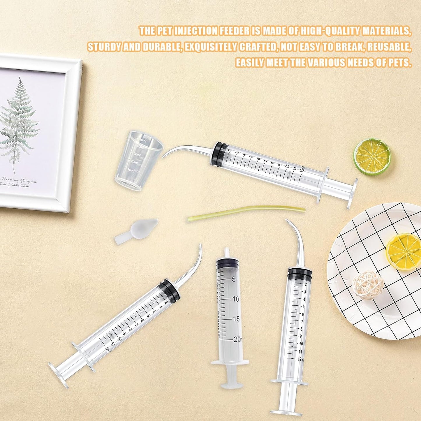 Baby Bird Feeding Syringe Set, Pet Parrot Milk Feeding Syringe with Tubes, Parrot Feeding Feeder Measuring Tools for Feeding Pets Scientific Industrial Labs… (12ml +20ml syringe+50ml Measuring Cup)