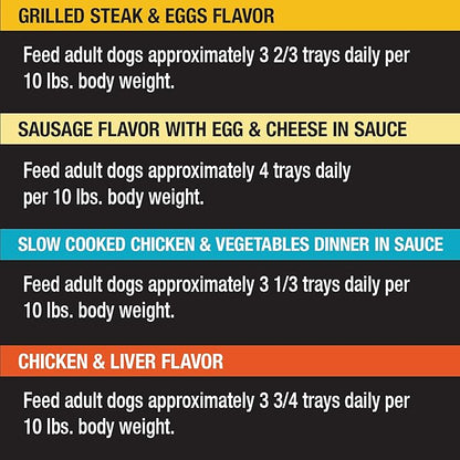 Cesar Wet Dog Food Home Delights & Classic Loaf in Sauce, Breakfast & Dinner Variety Pack, 3.5 oz. Easy Peel Trays (24 Count, Pack of 1)