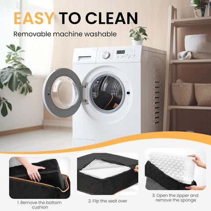 Dog Car Seat for Small Dog with Washable Mat, Memory Foam Booster Seat for Dogs Under 30lb, Elevated Pet Seat with Pockets, Anti-Slip Bed for Car, Perfect for Front & Back Seats with Safety Leash