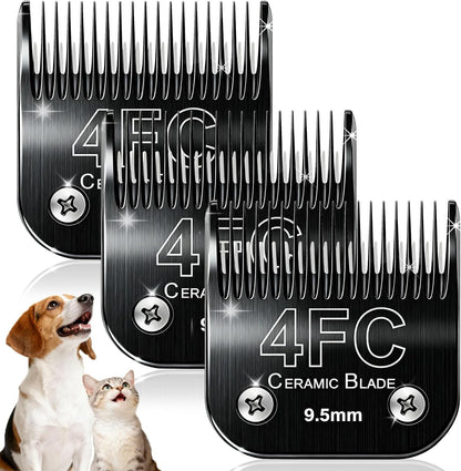 Dog Grooming Clipper Blades Replacement Compatible with Andis Dog Clippers,Most OsterA5, Wahl KM Series Pet Clippers (Black(4FC))