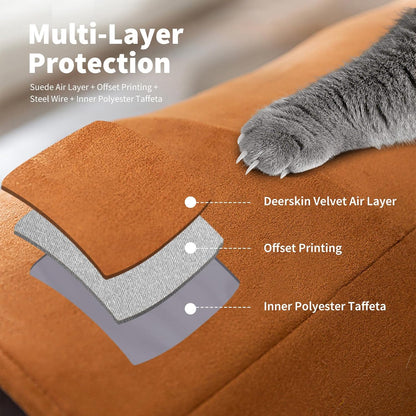 Cat Tunnels for Indoor Cats, Collapsible Pet Play Tube with Cat Toys and One Peek Hole, Pet Hideout Hideaway for Cats, Kittens, Bunny Rabbits, Ferrets, Puppy,Brown,L