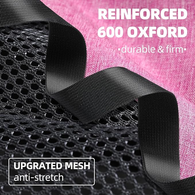 Cat Carrier Soft-Sided 18x11x11 Inch Travel Bag for Medium Cats Over 15lbs, Small Dog Carrier Crate Top Entry Breathable Mesh Puppy 12 Pounds, Pet Rabbit Carrying Cage Kennel Collapsible Pink