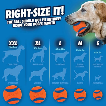 Chuckit! Ultra Ball Dog Toy - Size XL - for Dogs 100+ lbs - Made from Durable Rubber - Super Bouncy - Floats in Water - 3.5-inch Diameter - Pack of 2