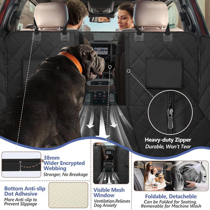 Back Seat Extender for Dogs Truck-Large Space, Dog Pet Seat Cover Back Seat Hard Bottom Holds 400lbs, Waterproof Dog Hammock for Crew Cab Trucks F150, RAM1500, Sierra, Tundra, Silverado