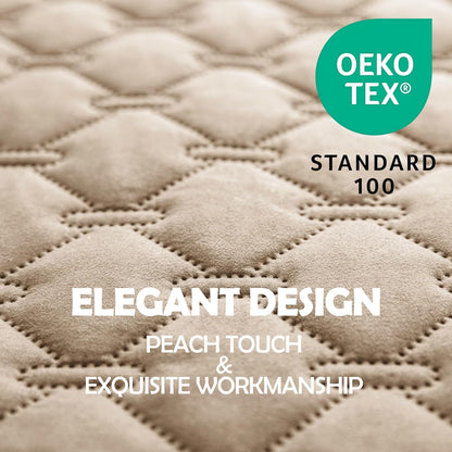 gogobunny 3X Stronger Waterproof Pet Blanket, Scratch Proof Furniture Protector for Dogs Cats, Reversible Cover 82x82 Inch, Dark Beige