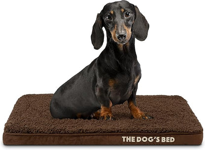 The Dog’s Bed Orthopedic Memory Foam Dog Bed, Small Brown Plush, Pain Relief for Arthritis, Hip & Elbow Dysplasia, Post Surgery, Lameness, Supportive, Calming, Waterproof Washable Cover