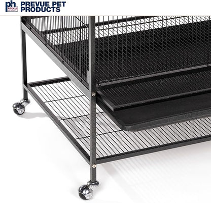 Prevue Hendryx F050 Pet Products Wrought Iron Flight Cage, X-Large, Hammertone Black