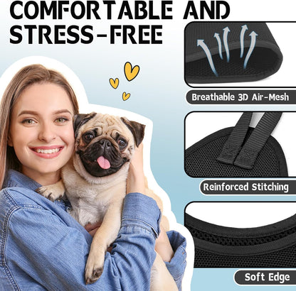 Supet Dog Grooming Hammock Harness for Dogs Cats, Relaxation Pet Nail Clipper Hammock, Restraint Dog & Medium Animal Leashes Sling for Groomingk for Nail Trimming (Black, M)