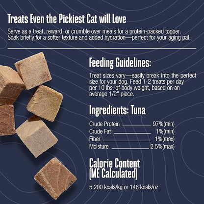 Whole Life Cat Just One Tuna Freeze Dried Cat Treats - Human Grade High Protein Food, Healthy Training Snacks, Freeze Dried Tuna Food Toppers, USA Made Natural Treats - 7.5 oz (Pack of 1)