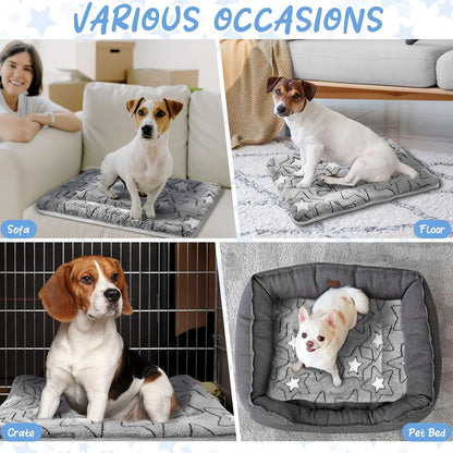 VitalCozy 2 Pack Self Warming Cat Mat Self Heating Pad Bed Reversible Machine Washable Reflects Body Heat Warm Thermal Pet Pad Crate Blanket for Feral and Indoor Cat(Double Star,22'' X 18'')